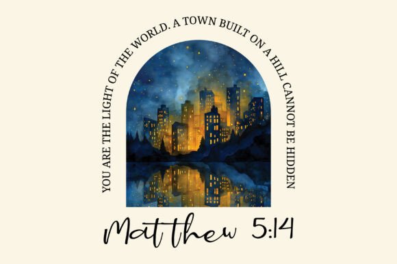 Christian Bible Verse Matthew 5 14 T-Shirt Designs