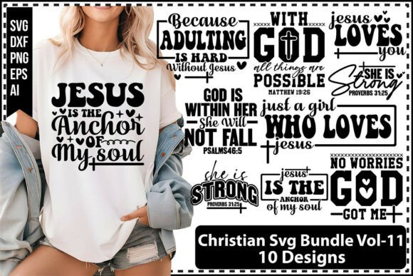 Christian SVG Bundle Vol-11 & T-Shirt Designs