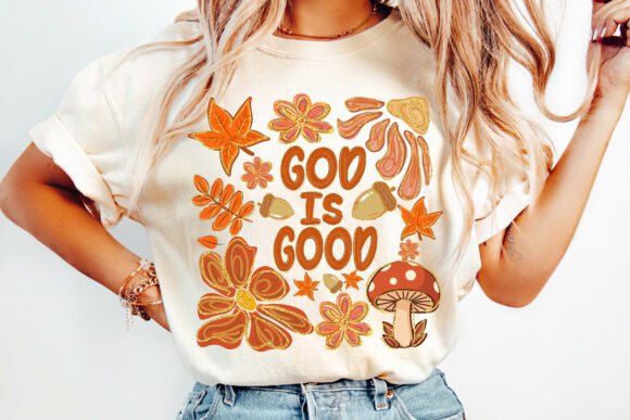 Floral Fall Christian PNG: God Is Good T-Shirt Designs