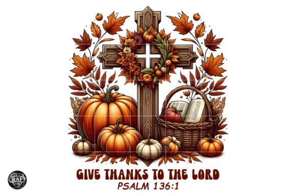 Give Thanks to the Lord, Christian PNG T-Shirt Designs