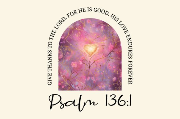 Psalm 136:1 Bible Verse T-Shirt Designs